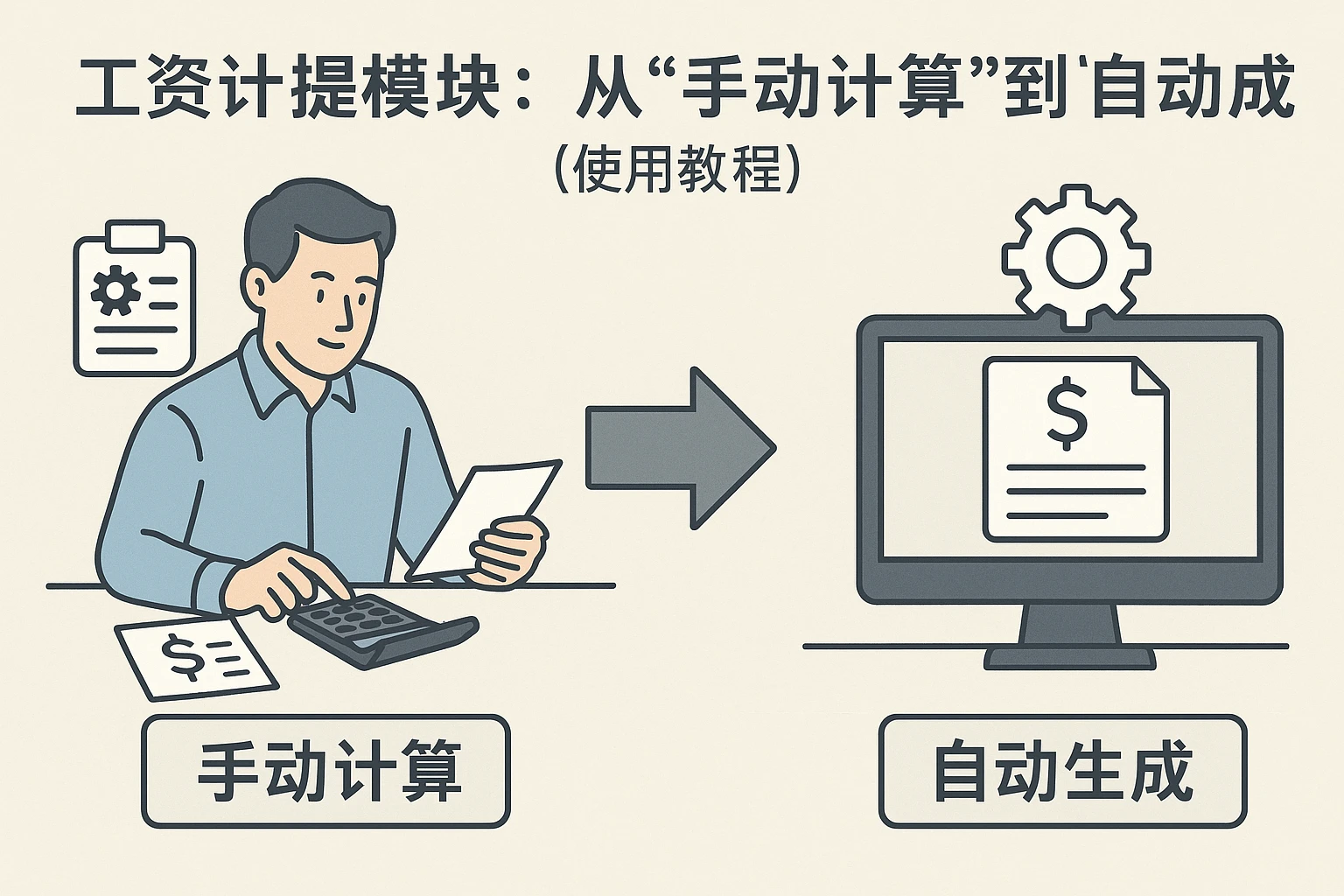 2. 工资计提模块：从“手动计算”到“自动生成”（使用教程）