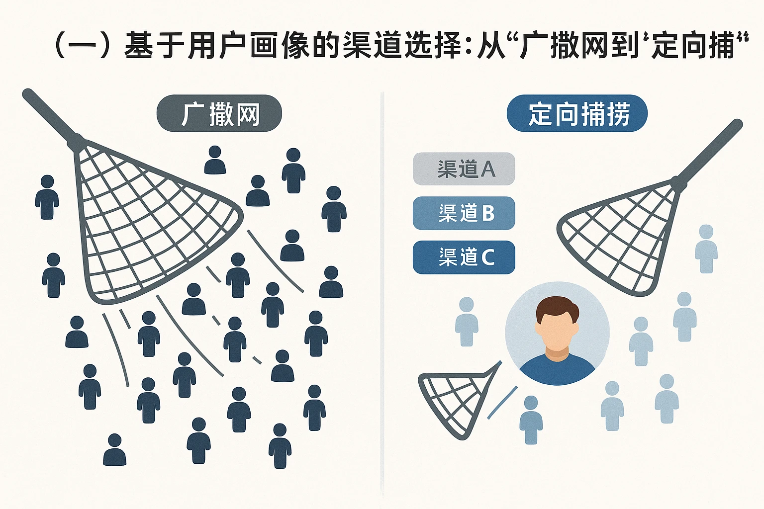 （一）基于用户画像的渠道选择：从“广撒网”到“定向捕捞”
