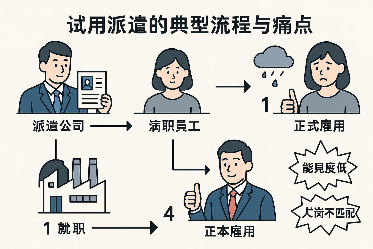 试用派遣的典型流程与痛点
