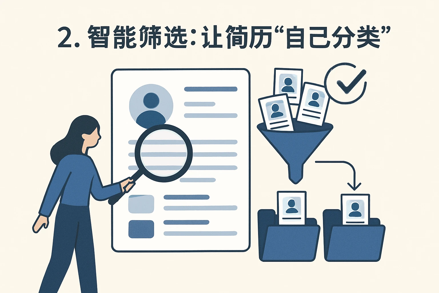 2. 智能筛选：让简历“自己分类”