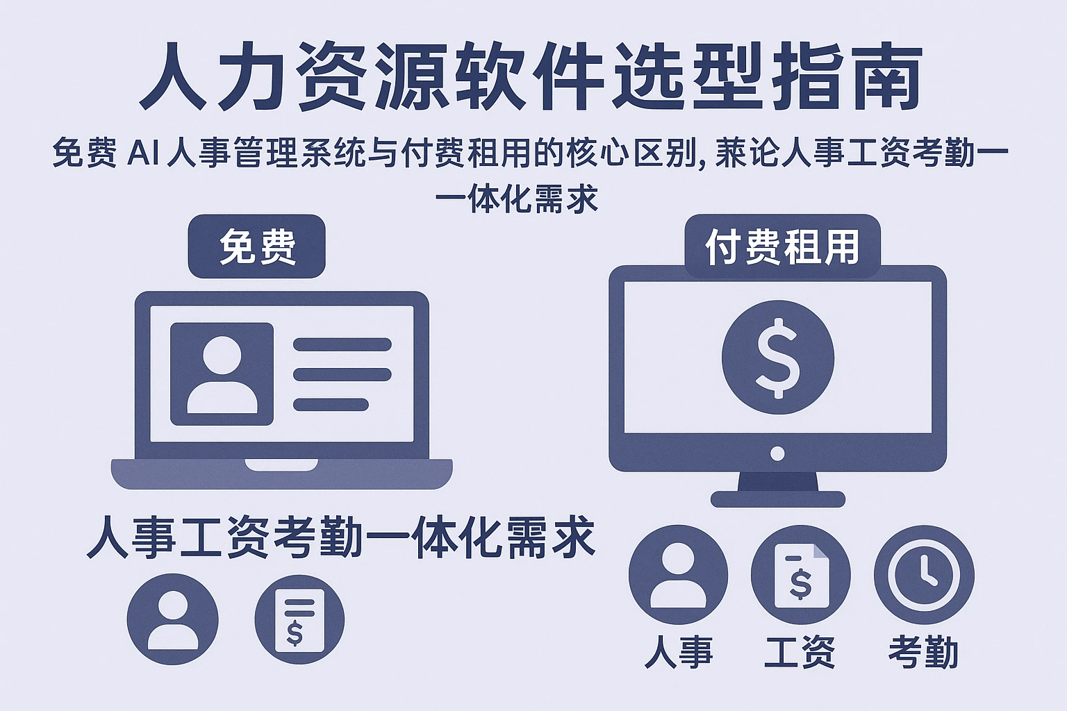 人力资源软件选型指南：免费AI人事管理系统与付费租用的核心区别，兼论人事工资考勤一体化需求
