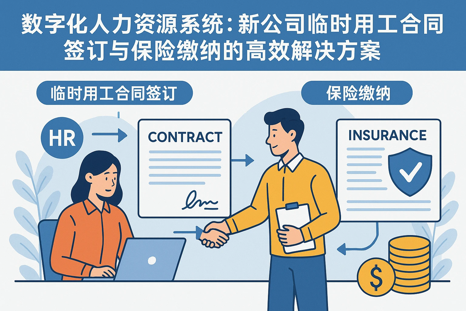 数字化人力资源系统：新公司临时用工合同签订与保险缴纳的高效解决方案
