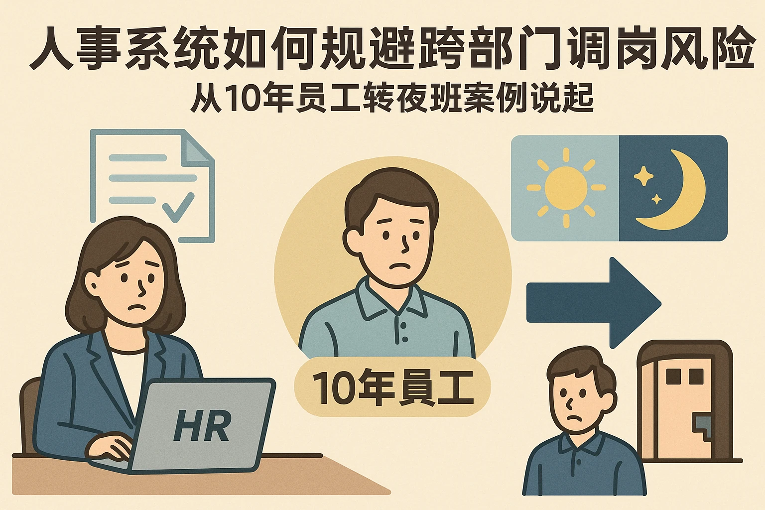 人事系统如何规避跨部门调岗风险？从10年员工转夜班案例说起