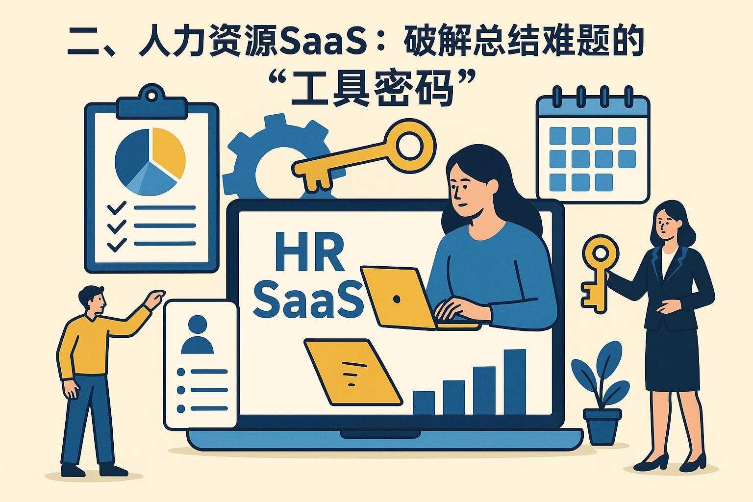 二、人力资源SaaS：破解总结难题的“工具密码”
