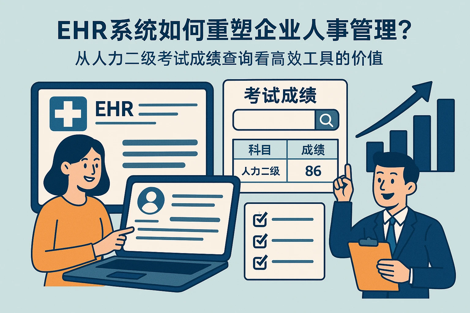 EHR系统如何重塑企业人事管理？从人力二级考试成绩查询看高效工具的价值