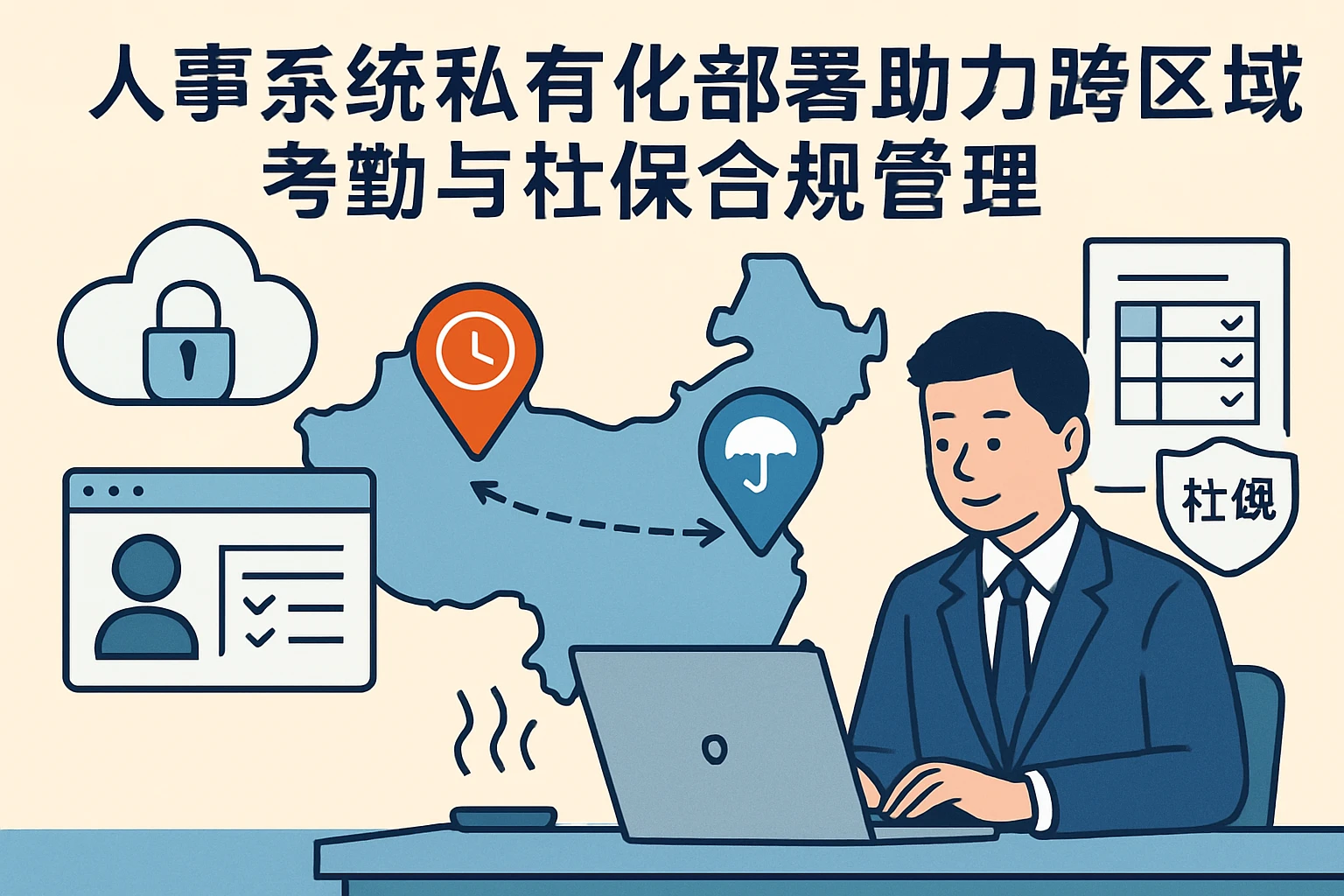 人事系统私有化部署助力跨区域考勤与社保合规管理