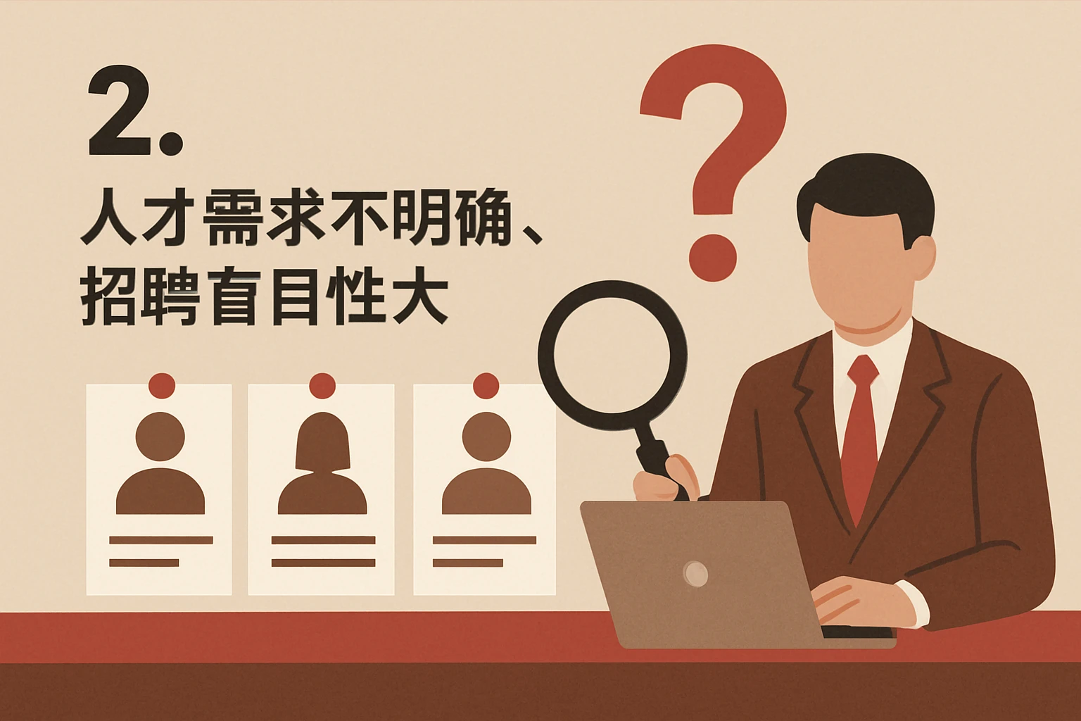 2. 人才需求不明确,招聘盲目性大