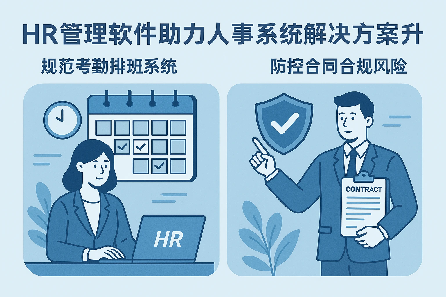 HR管理软件助力人事系统解决方案升级：规范考勤排班系统，防控合同合规风险