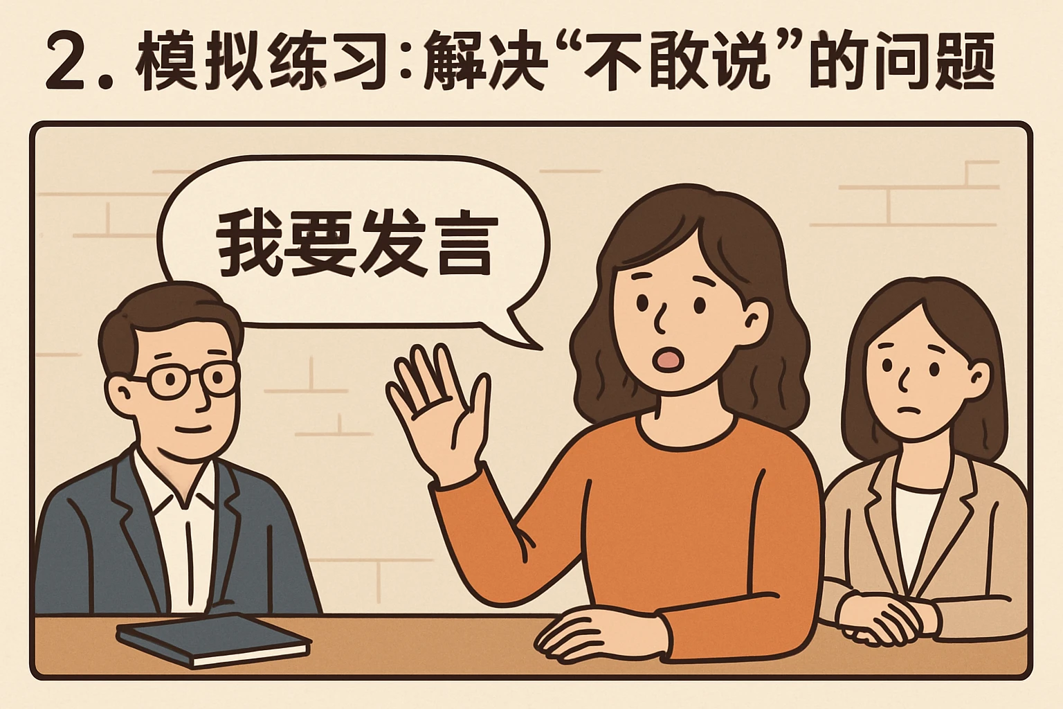 2. 模拟练习：解决“不敢说”的问题