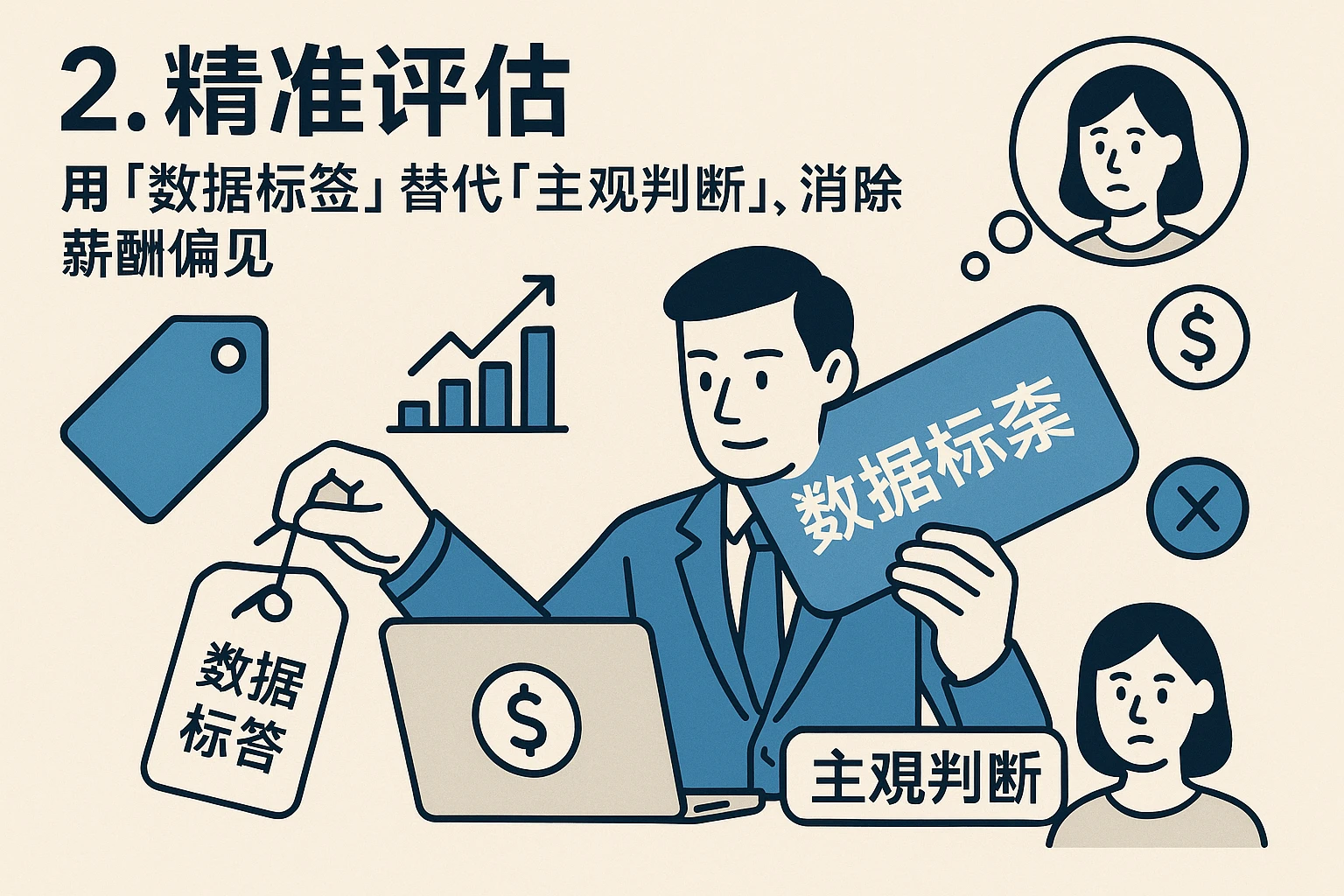 2. 精准评估：用“数据标签”替代“主观判断”，消除薪酬偏见