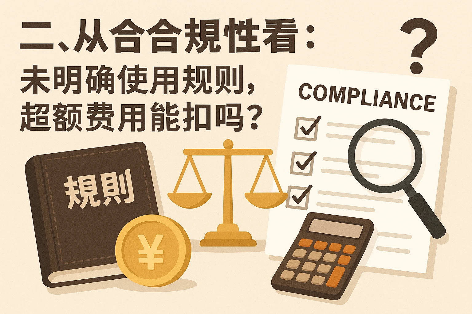 二、从合规性看：未明确使用规则，超额费用能扣吗？