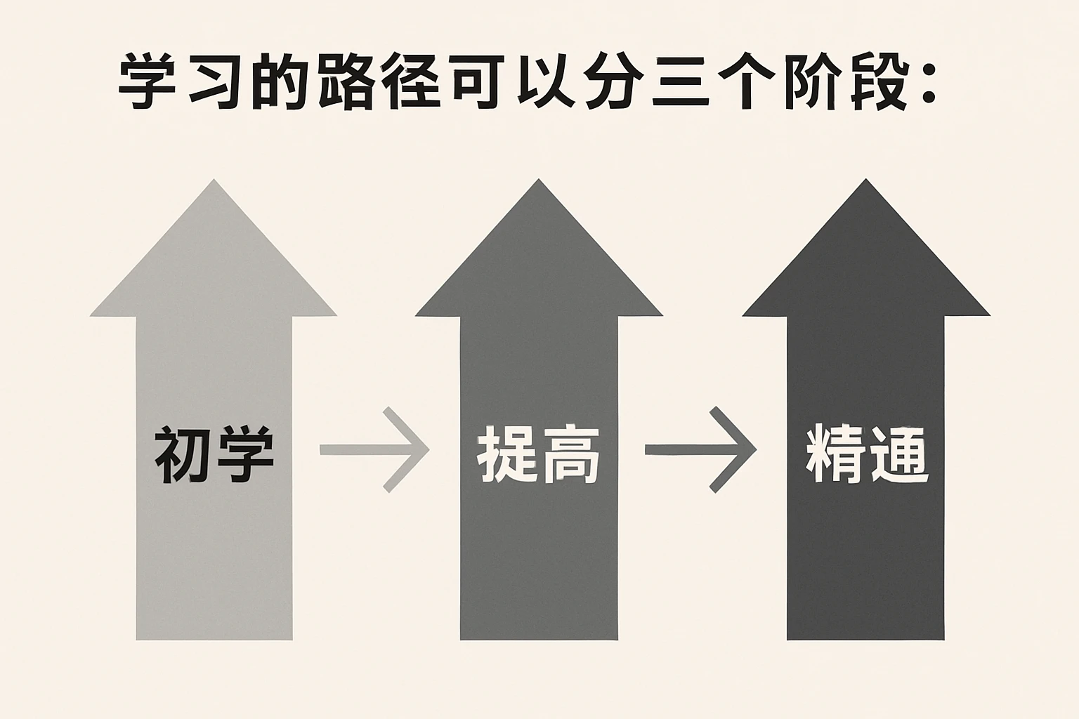 学习的路径可以分为三个阶段：