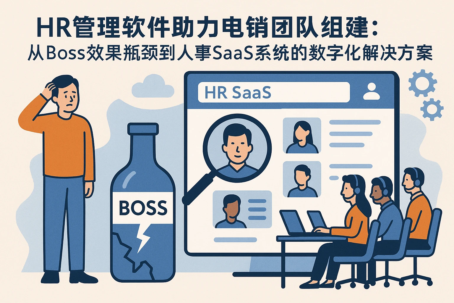 HR管理软件助力电销团队组建：从Boss效果瓶颈到人事SaaS系统的数字化解决方案