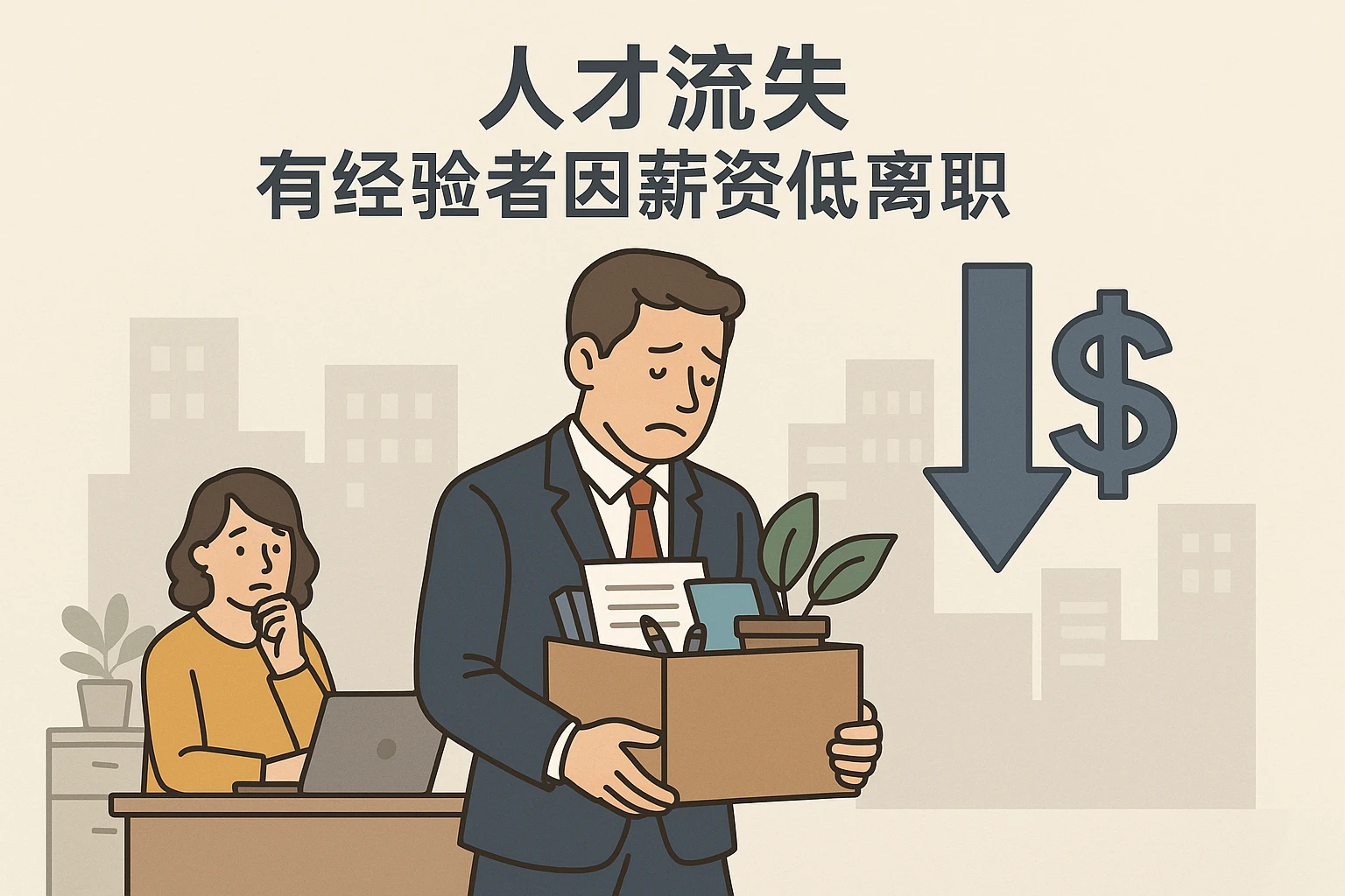 2. 人才流失：有经验者因薪资低离职
