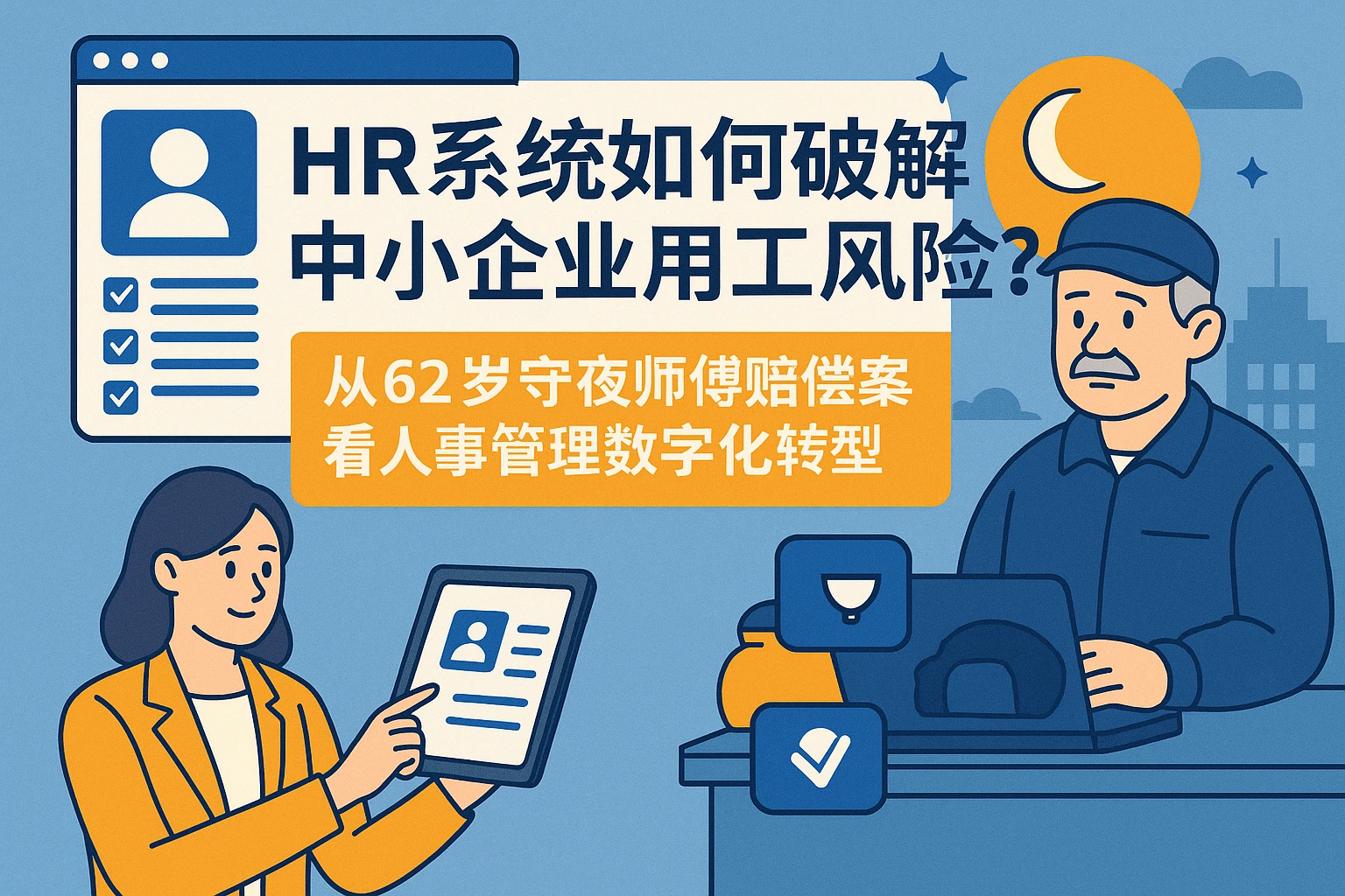 HR系统如何破解中小企业用工风险？从62岁守夜师傅赔偿案看人事管理数字化转型