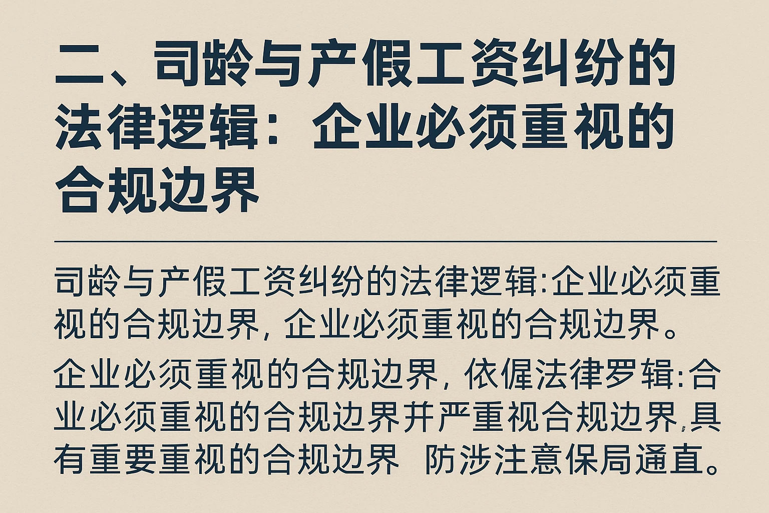 二、司龄与产假工资纠纷的法律逻辑：企业必须重视的合规边界