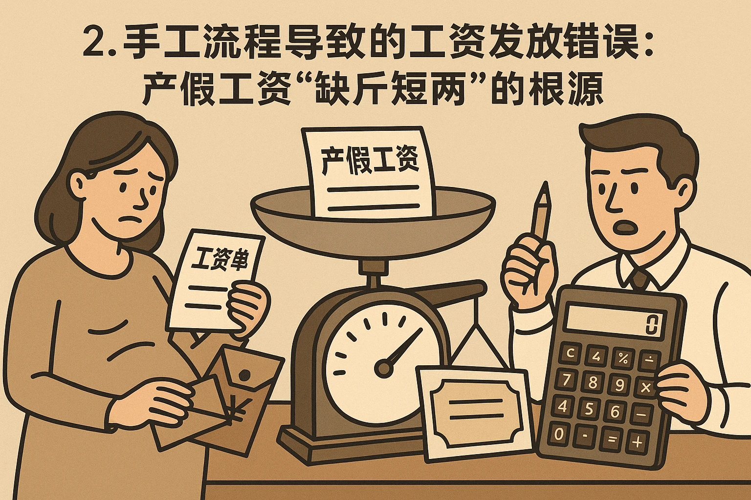 2. 手工流程导致的工资发放错误：产假工资“缺斤短两”的根源