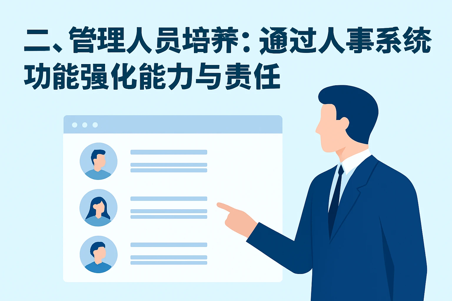 二、管理人员培养：通过人事系统功能强化能力与责任