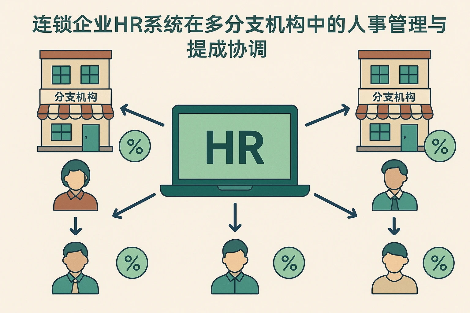 连锁企业HR系统在多分支机构中的人事管理与提成协调