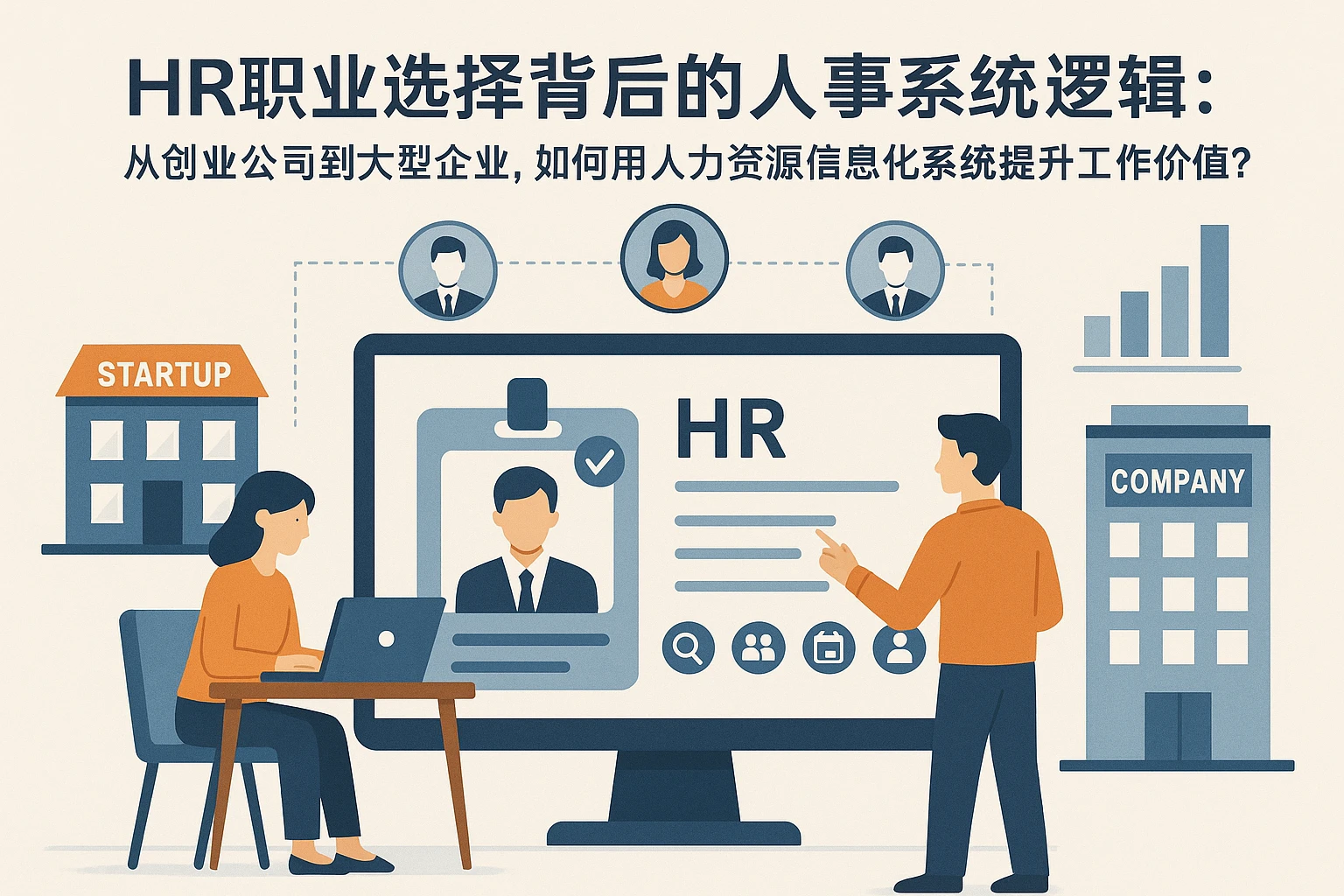 HR职业选择背后的人事系统逻辑：从创业公司到大型企业，如何用人力资源信息化系统提升工作价值？