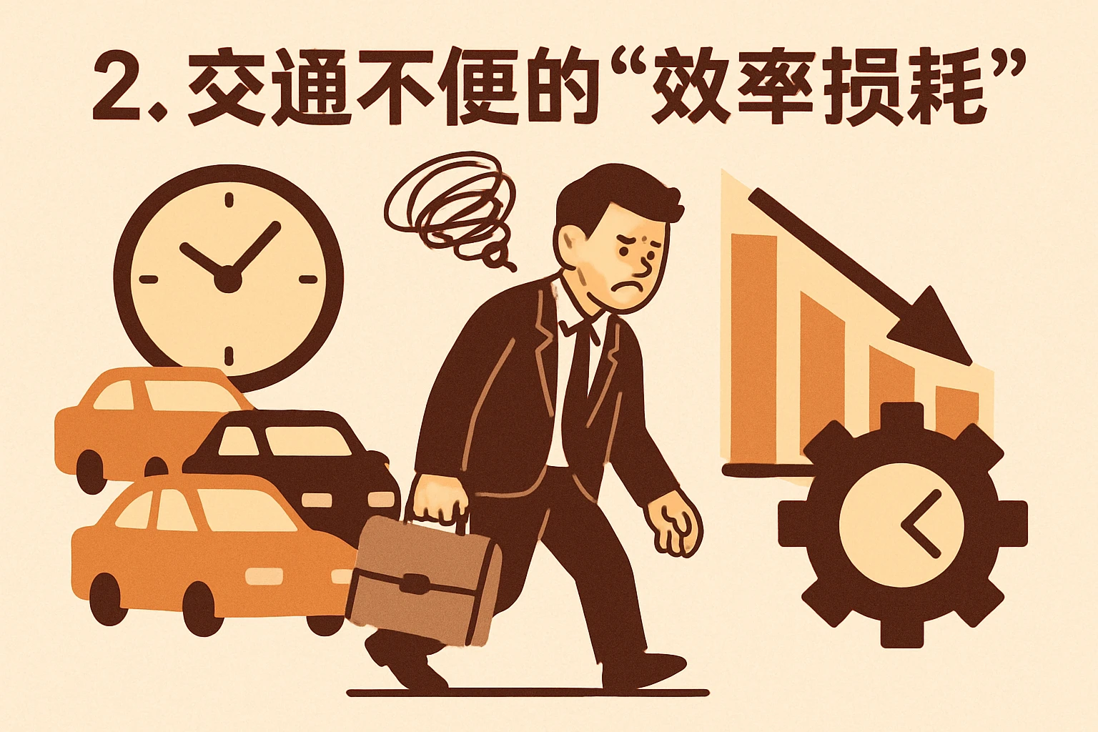2. 交通不便的“效率损耗”