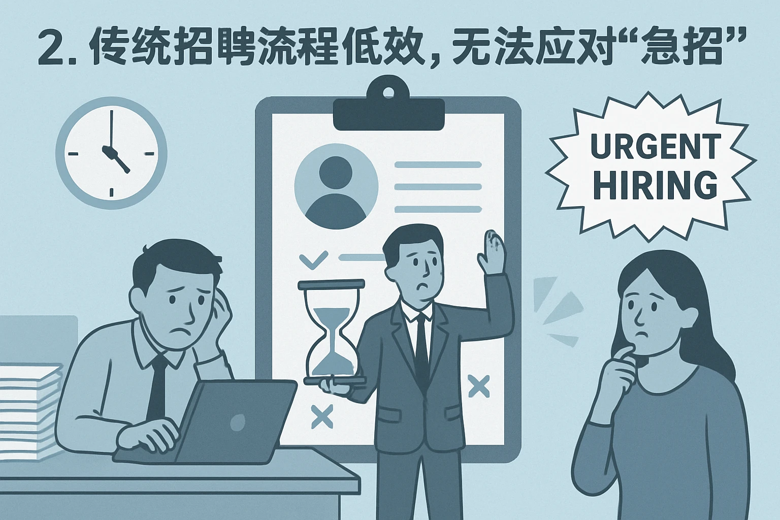 2. 传统招聘流程低效，无法应对“急招”需求