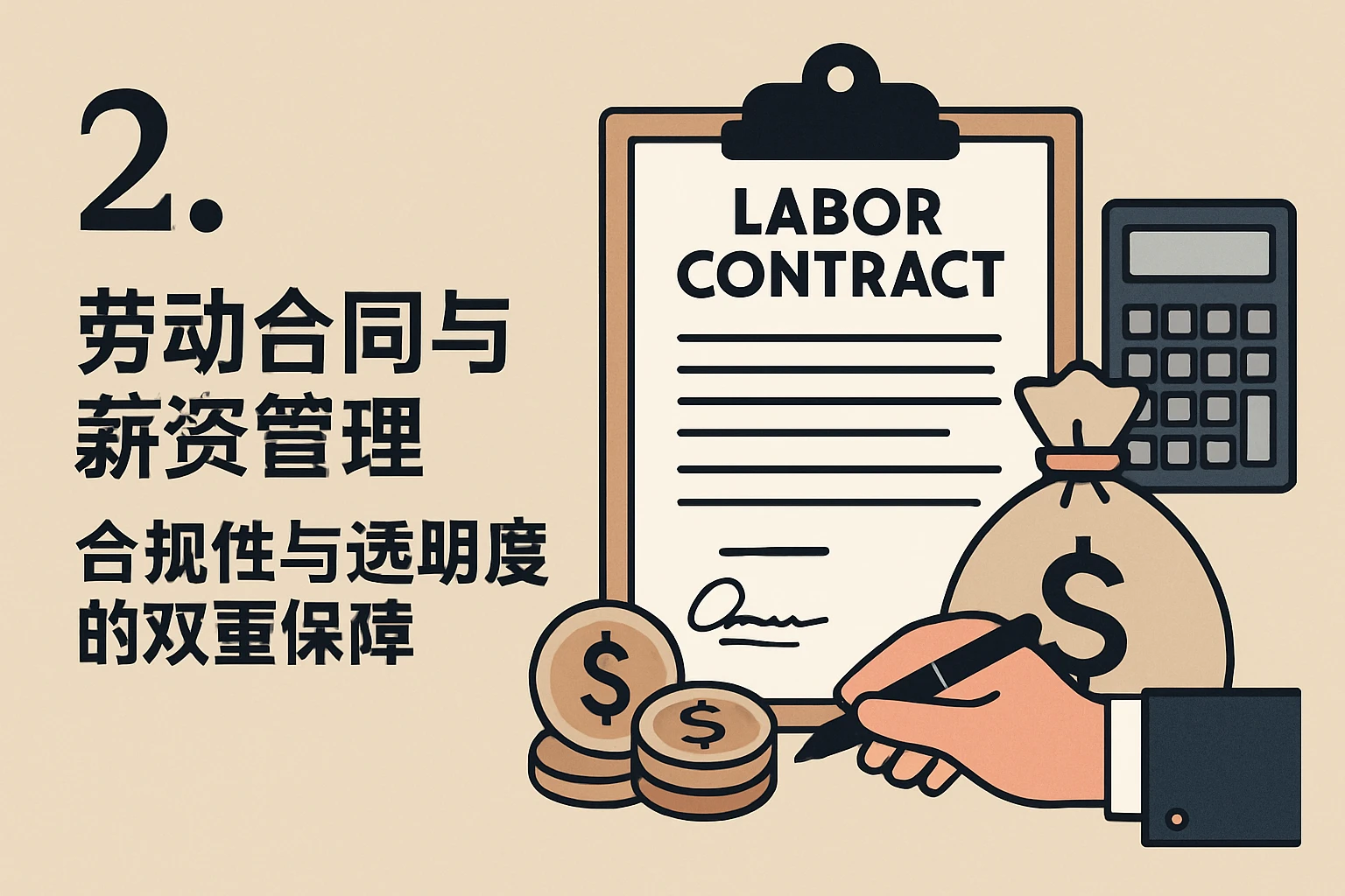 2. 劳动合同与薪资管理：合规性与透明度的双重保障
