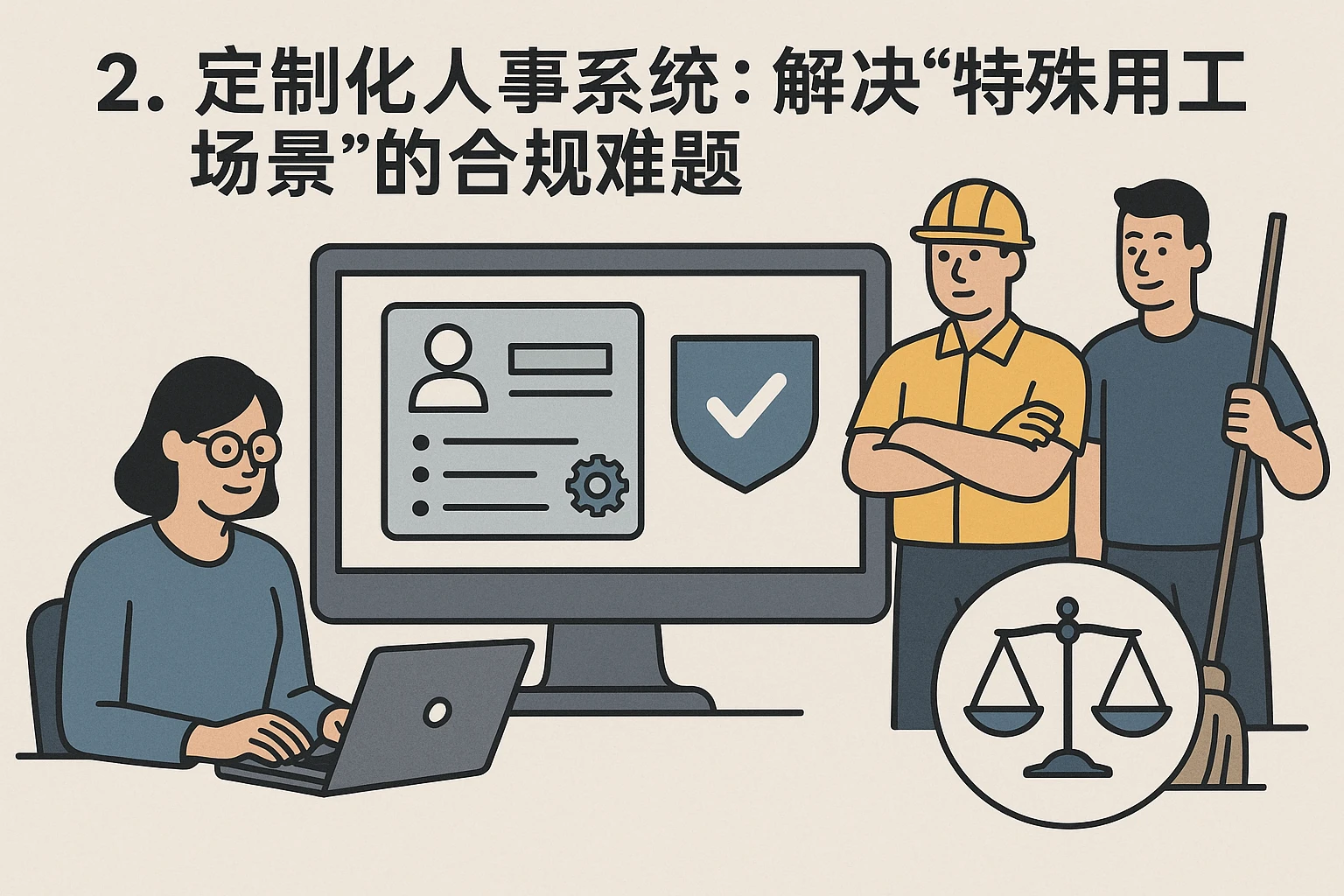2. 定制化人事系统：解决“特殊用工场景”的合规难题