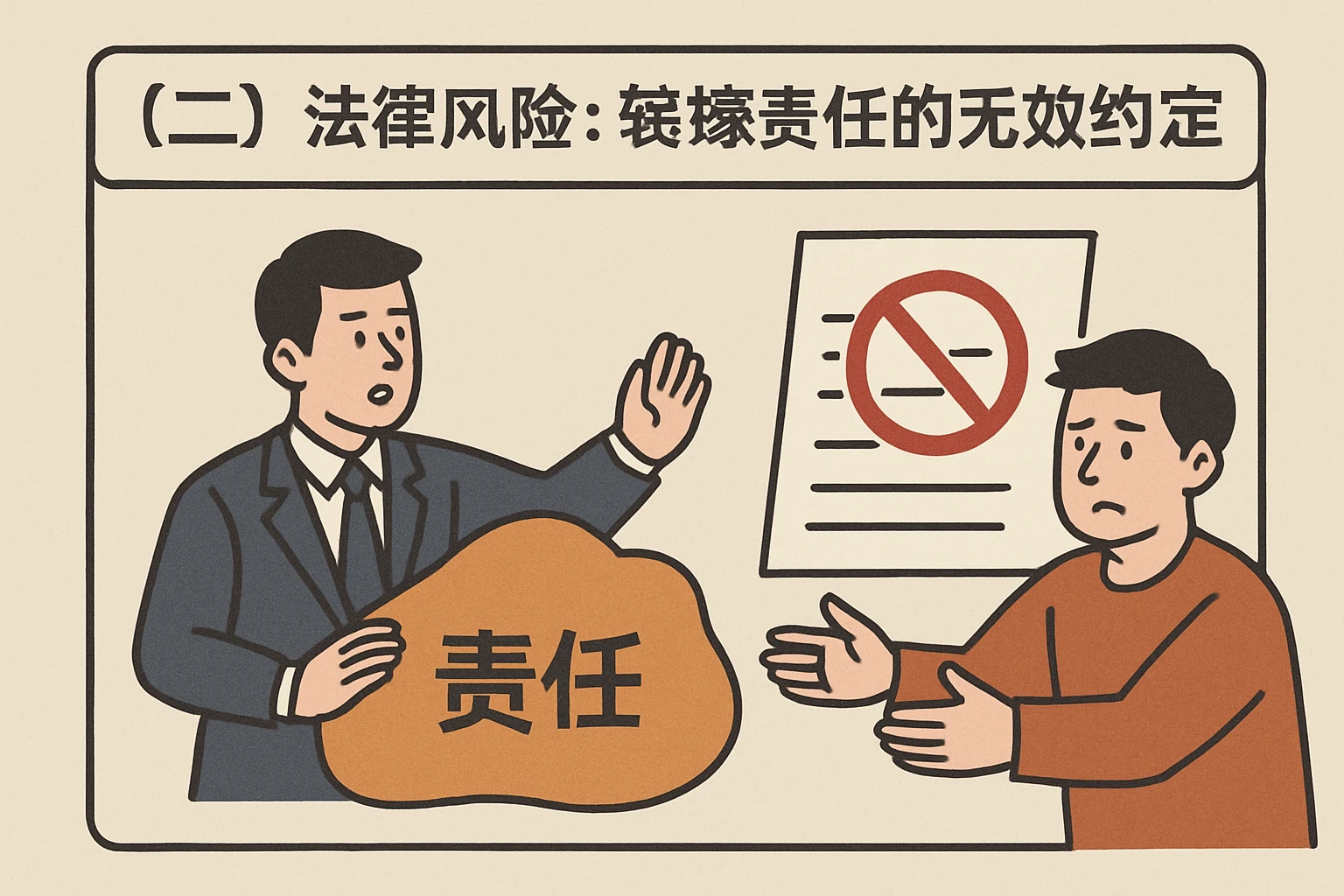 (二)法律风险:转嫁责任的无效约定