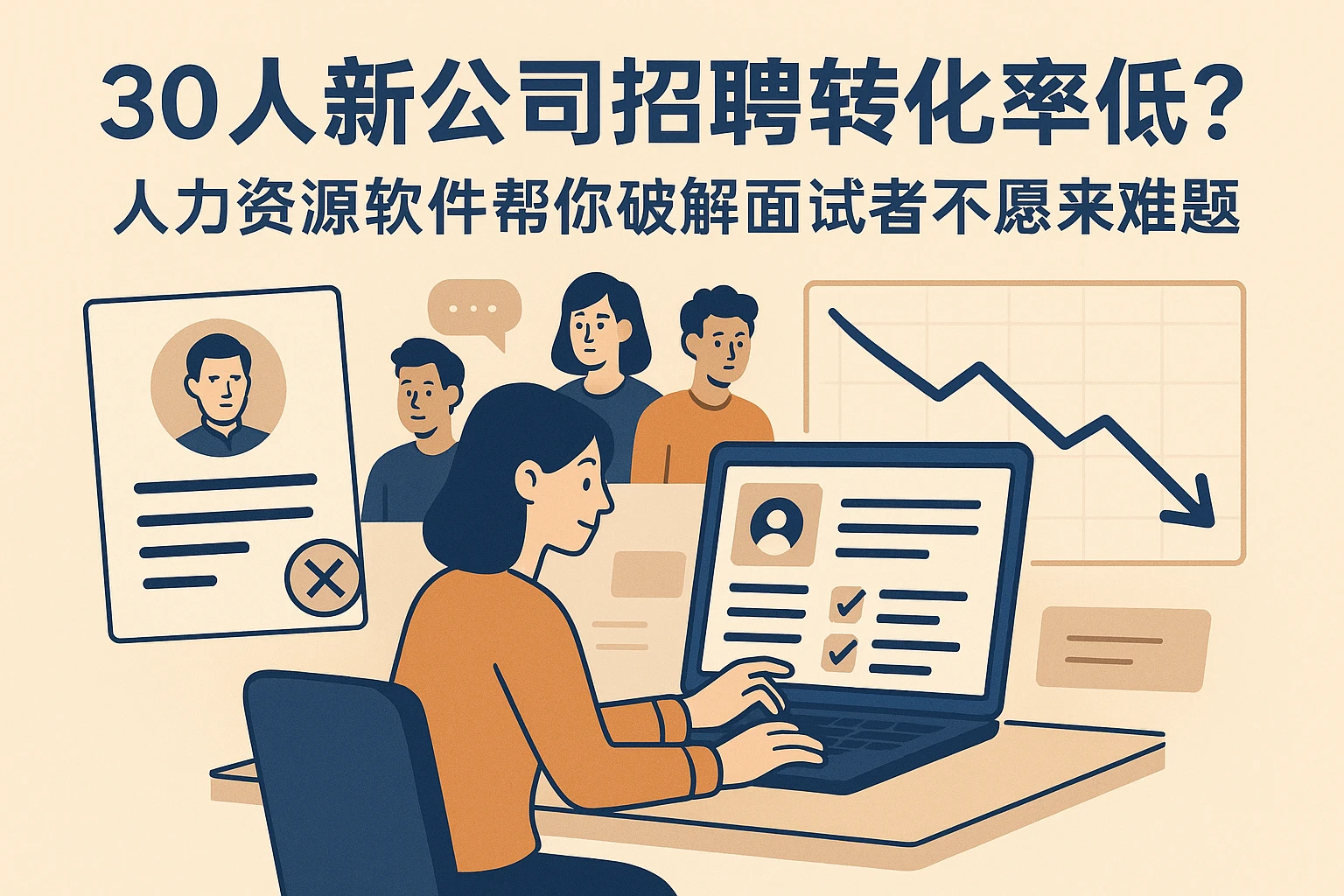 30人新公司招聘转化率低？人力资源软件帮你破解面试者不愿来的难题
