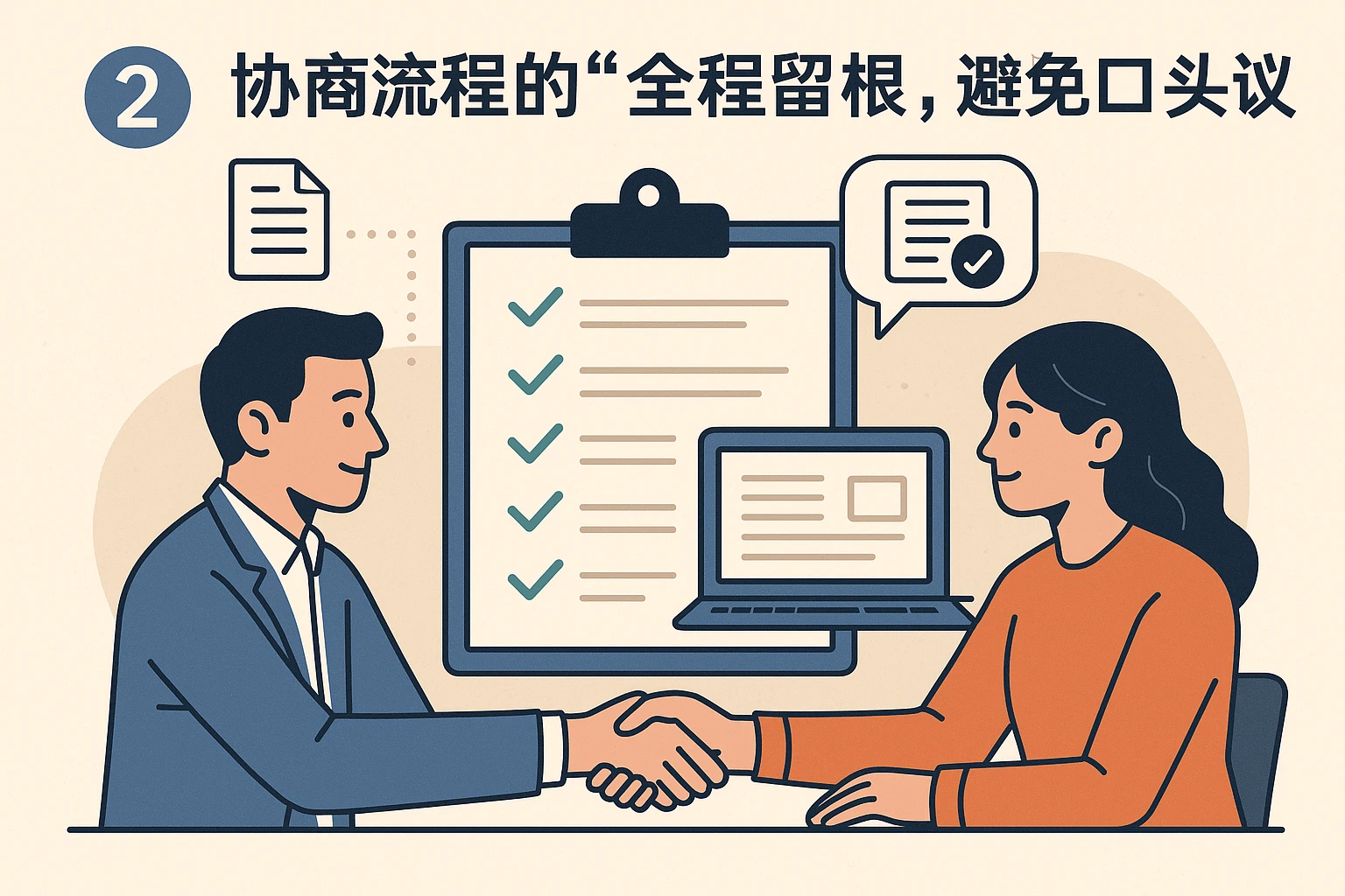 2. 协商流程的“全程留痕”，避免口头争议