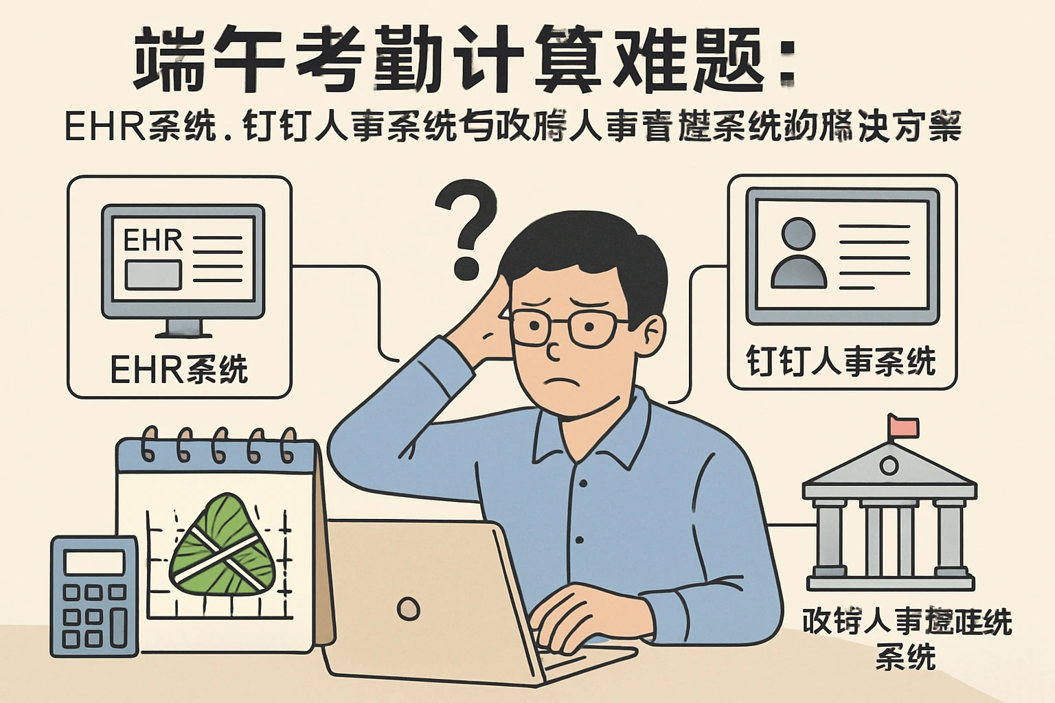 端午考勤计算难题：EHR系统、钉钉人事系统与政府人事管理系统的解决方案