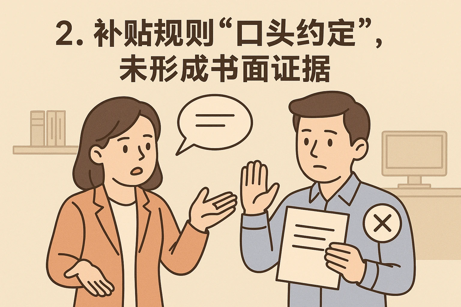 2. 补贴规则“口头约定”，未形成书面证据