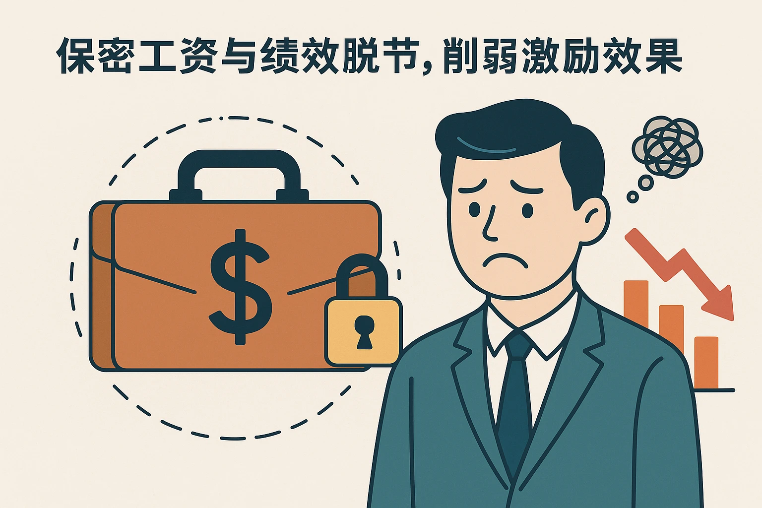 2. 保密工资与绩效脱节，削弱激励效果