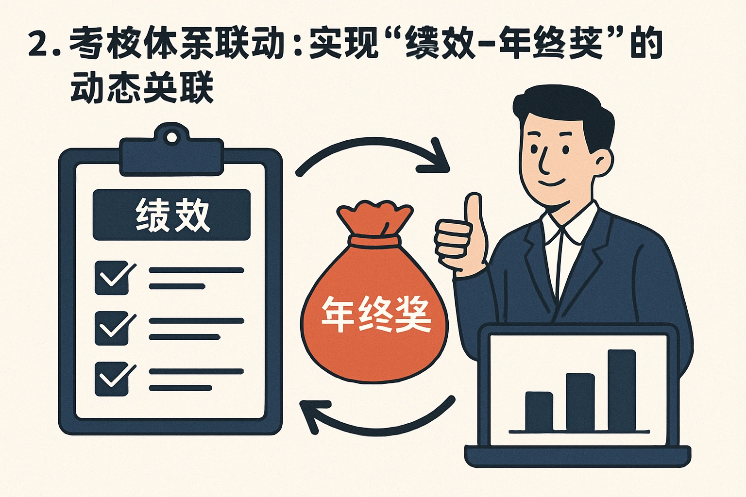 2. 考核体系联动：实现“绩效-年终奖”的动态关联