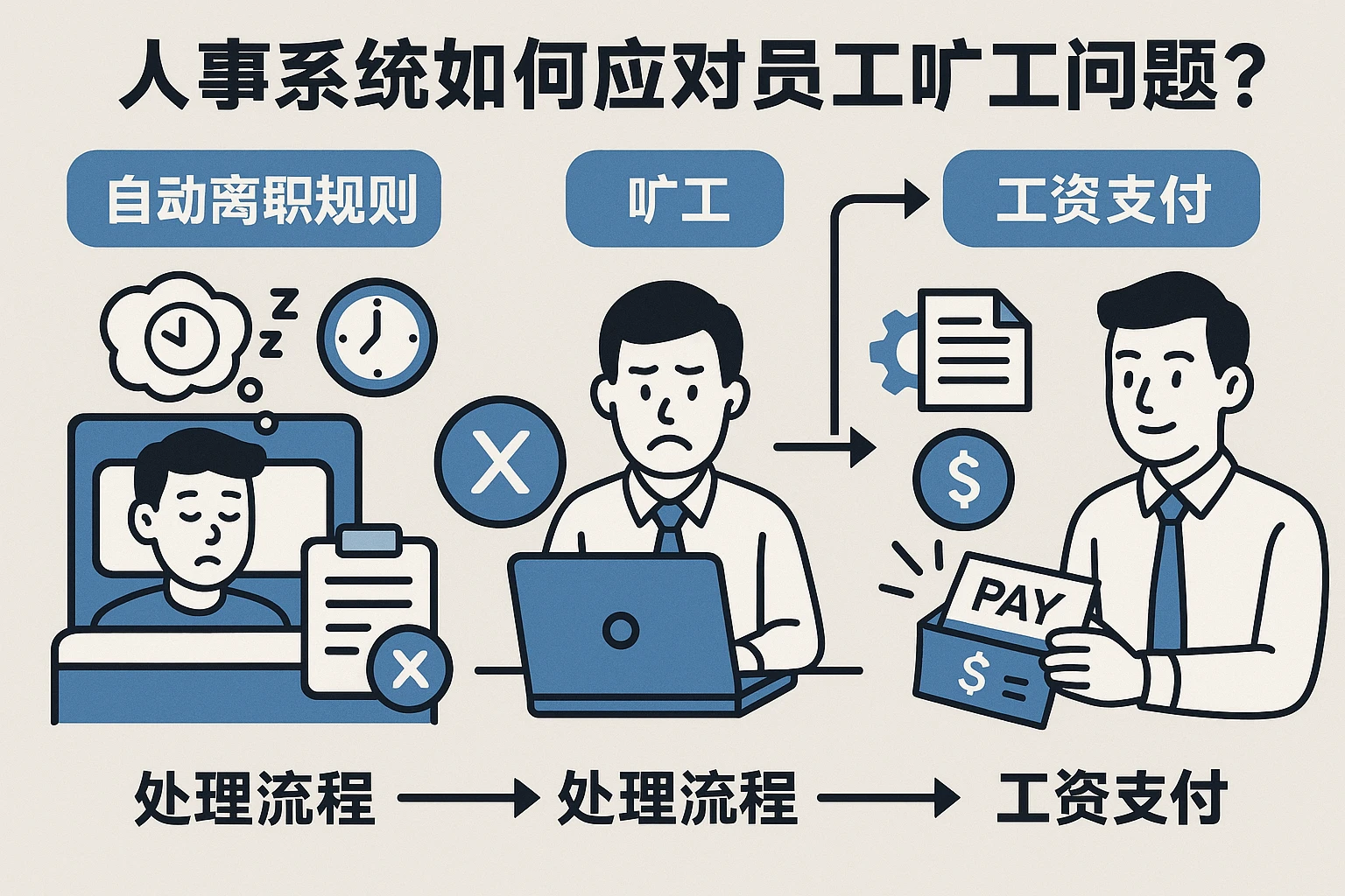 人事系统如何应对员工旷工问题？从自动离职规则到工资支付的全流程解析