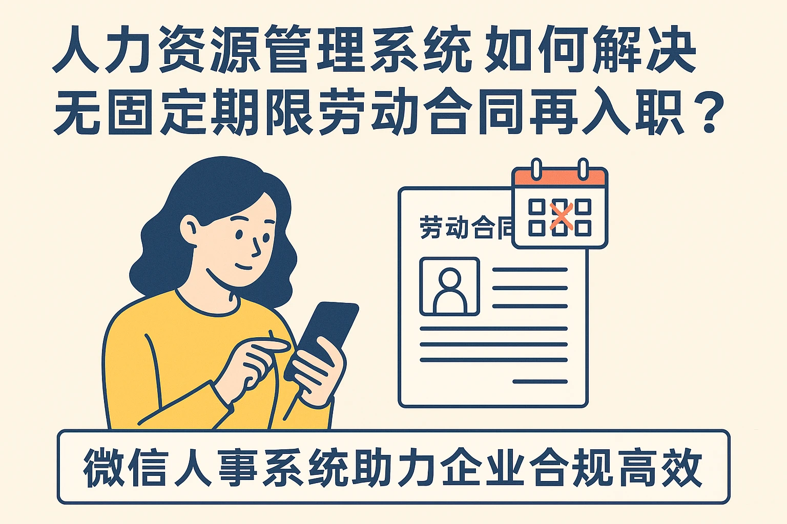人力资源管理系统如何解决无固定期限劳动合同再入职难题？微信人事系统助力企业合规高效