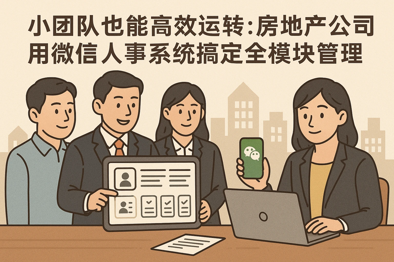 小团队也能高效运转：房地产公司用微信人事系统搞定全模块管理