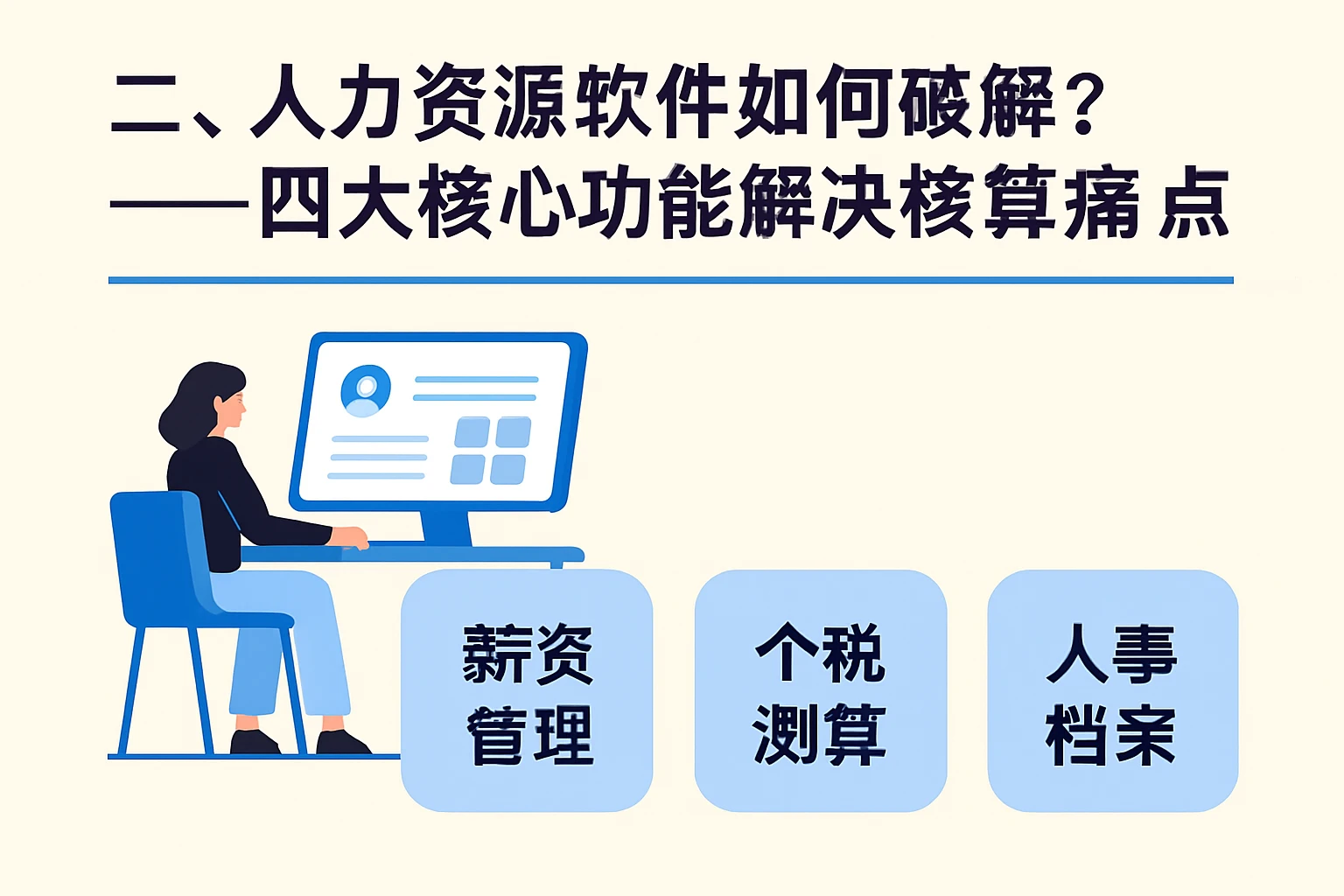 二、人力资源软件如何破解？——四大核心功能解决核算痛点
