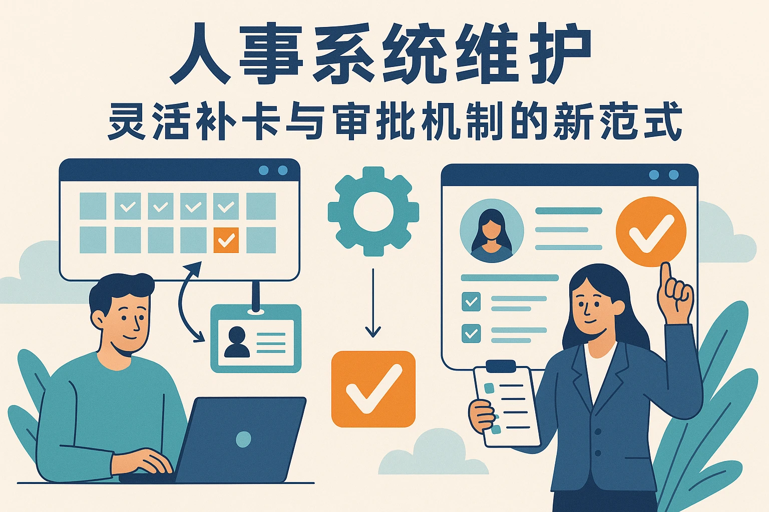 人事系统维护：灵活补卡与审批机制的新范式