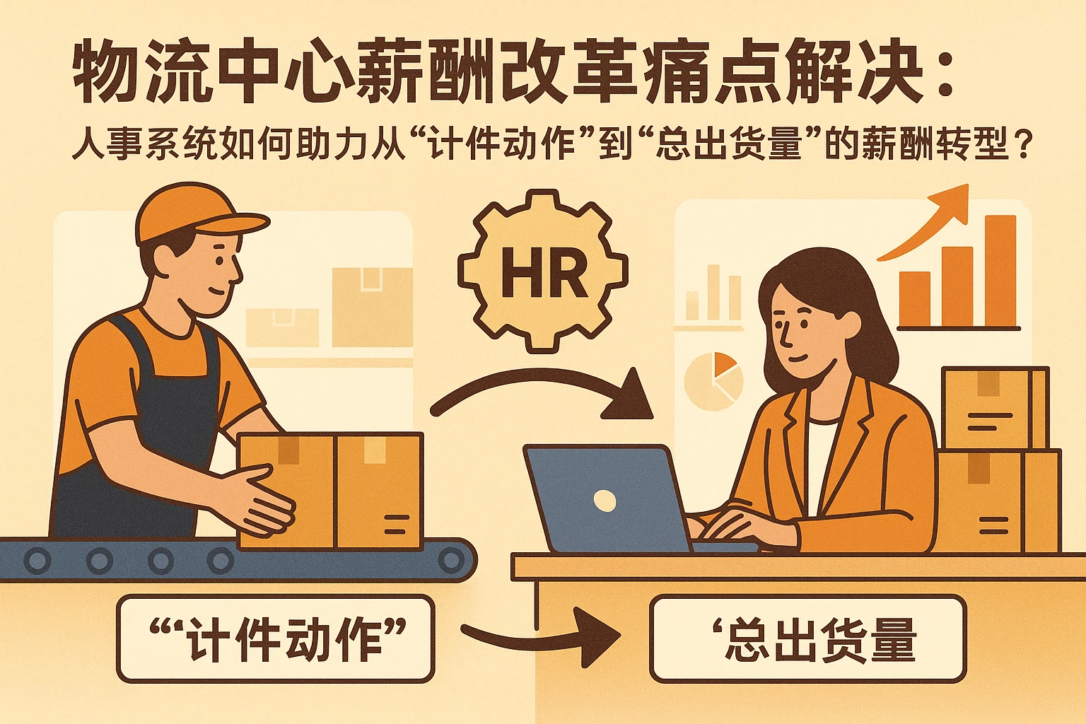 物流中心薪酬改革痛点解决：人事系统如何助力从“计件动作”到“总出货量”的薪酬转型？