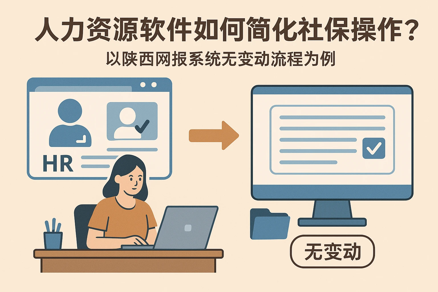 人力资源软件如何简化社保操作？以陕西网报系统无变动流程为例