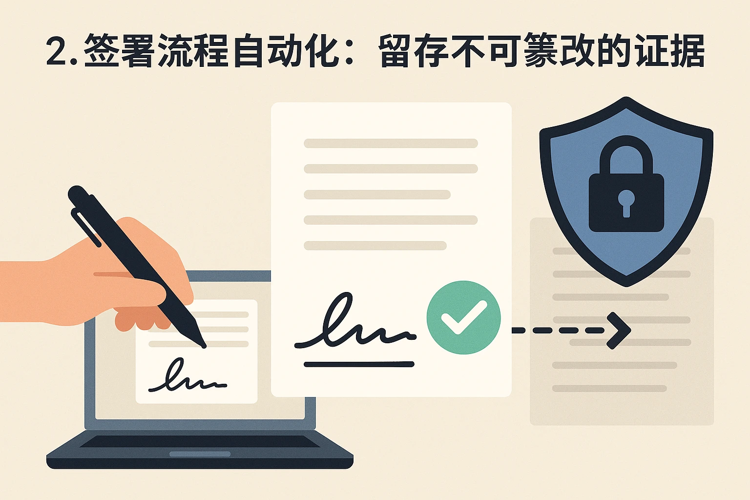 2. 签署流程自动化：留存不可篡改的证据