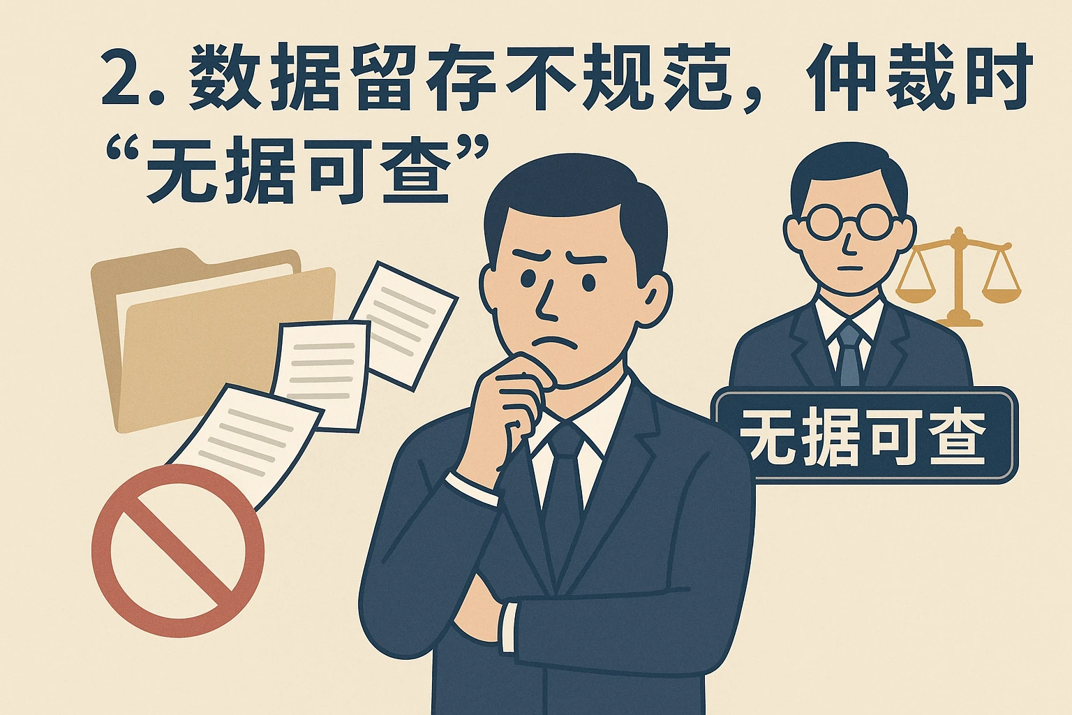 2. 数据留存不规范，仲裁时“无据可查”