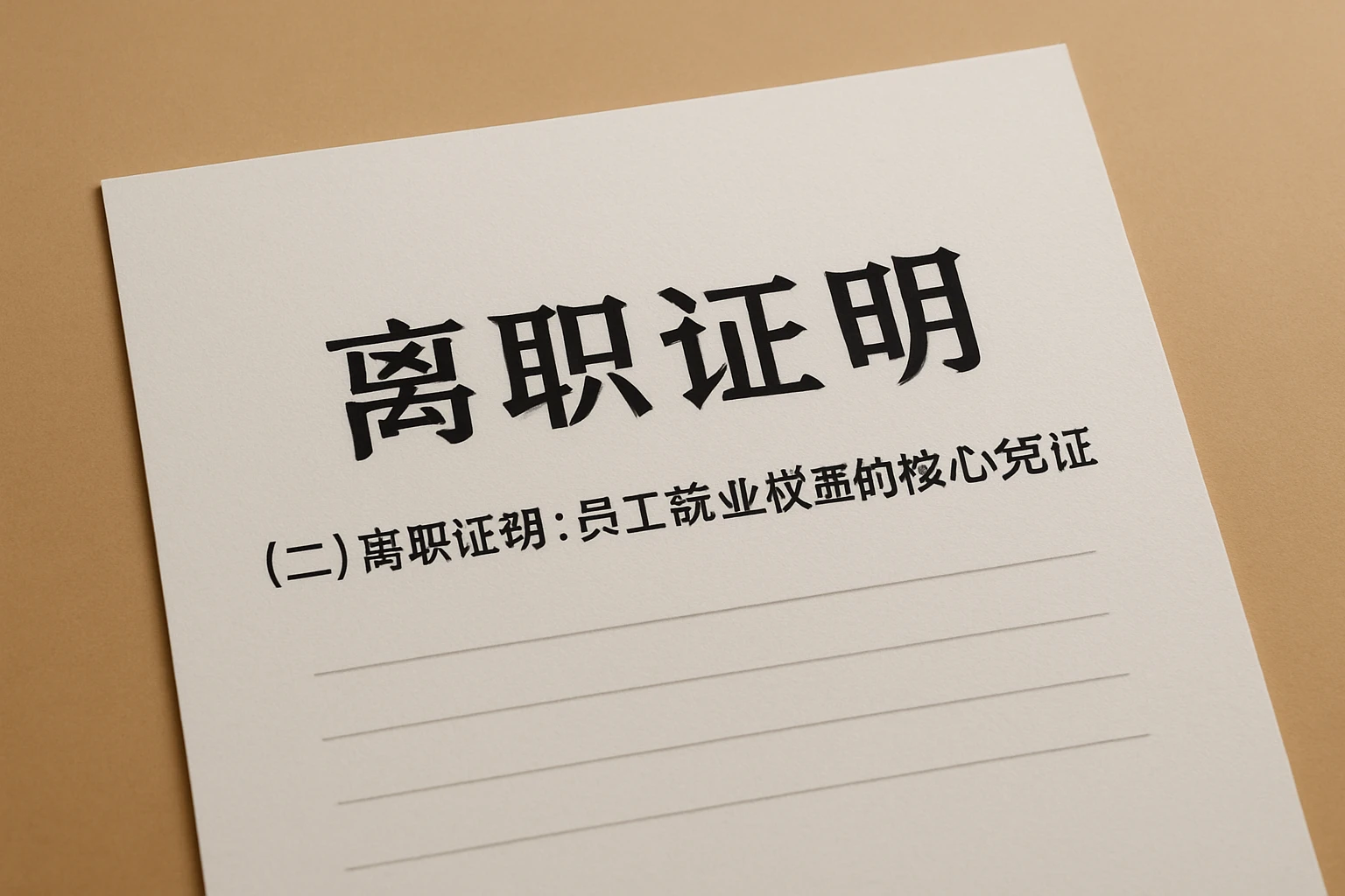 （二）离职证明：员工就业权益的核心凭证
