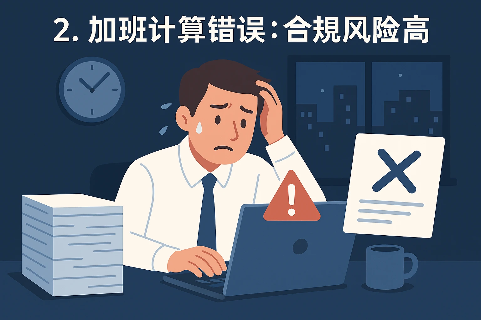 2. 加班计算错误：合规风险高