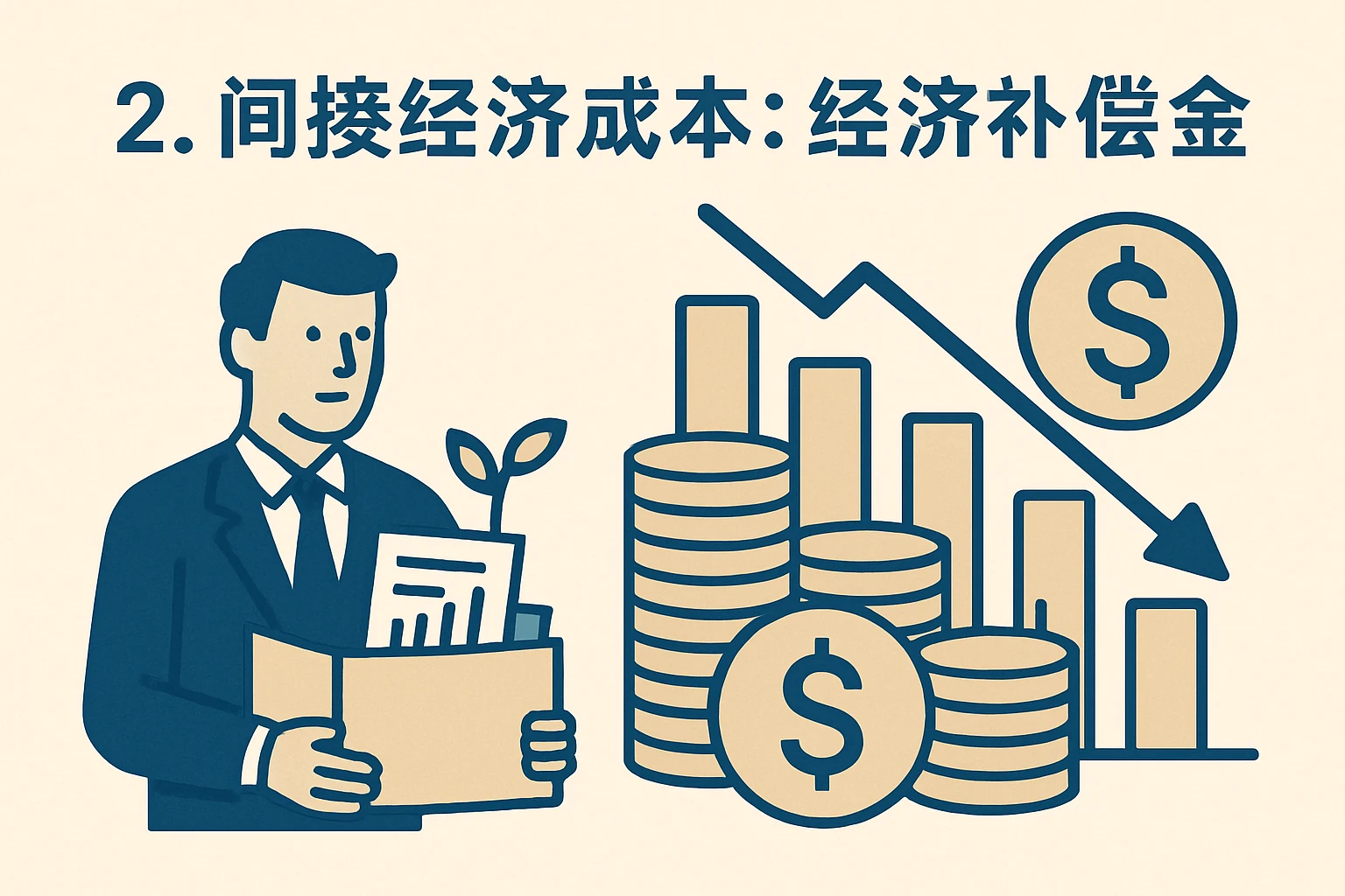 2. 间接经济成本：经济补偿金