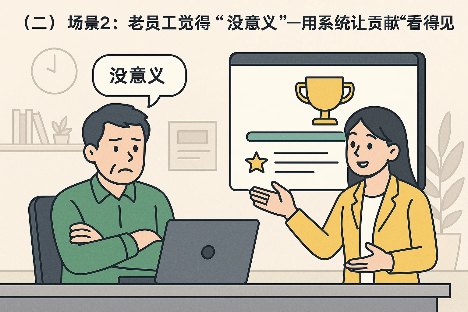 （二）场景2：老员工觉得“没意义”——用系统让贡献“看得见”