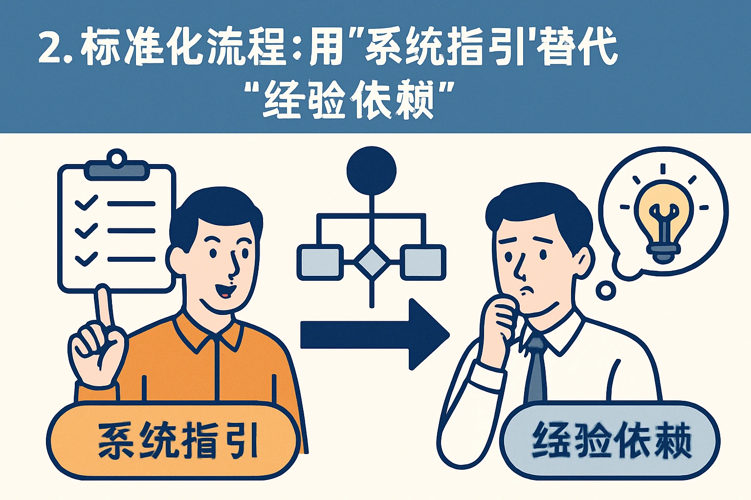 2. 标准化流程：用“系统指引”替代“经验依赖”