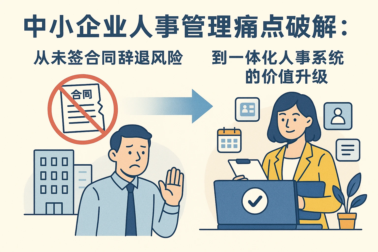 中小企业人事管理痛点破解：从未签合同辞退风险到一体化人事系统的价值升级